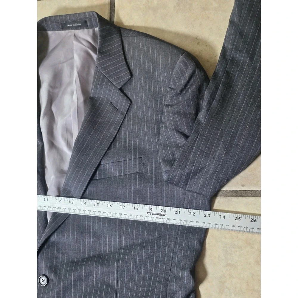 Ralph Lauren Suit Mens 42L Charcoal Gray 2B Wool 2 Piece PLEATED Pants 36 x 33 - Picture 5 of 16